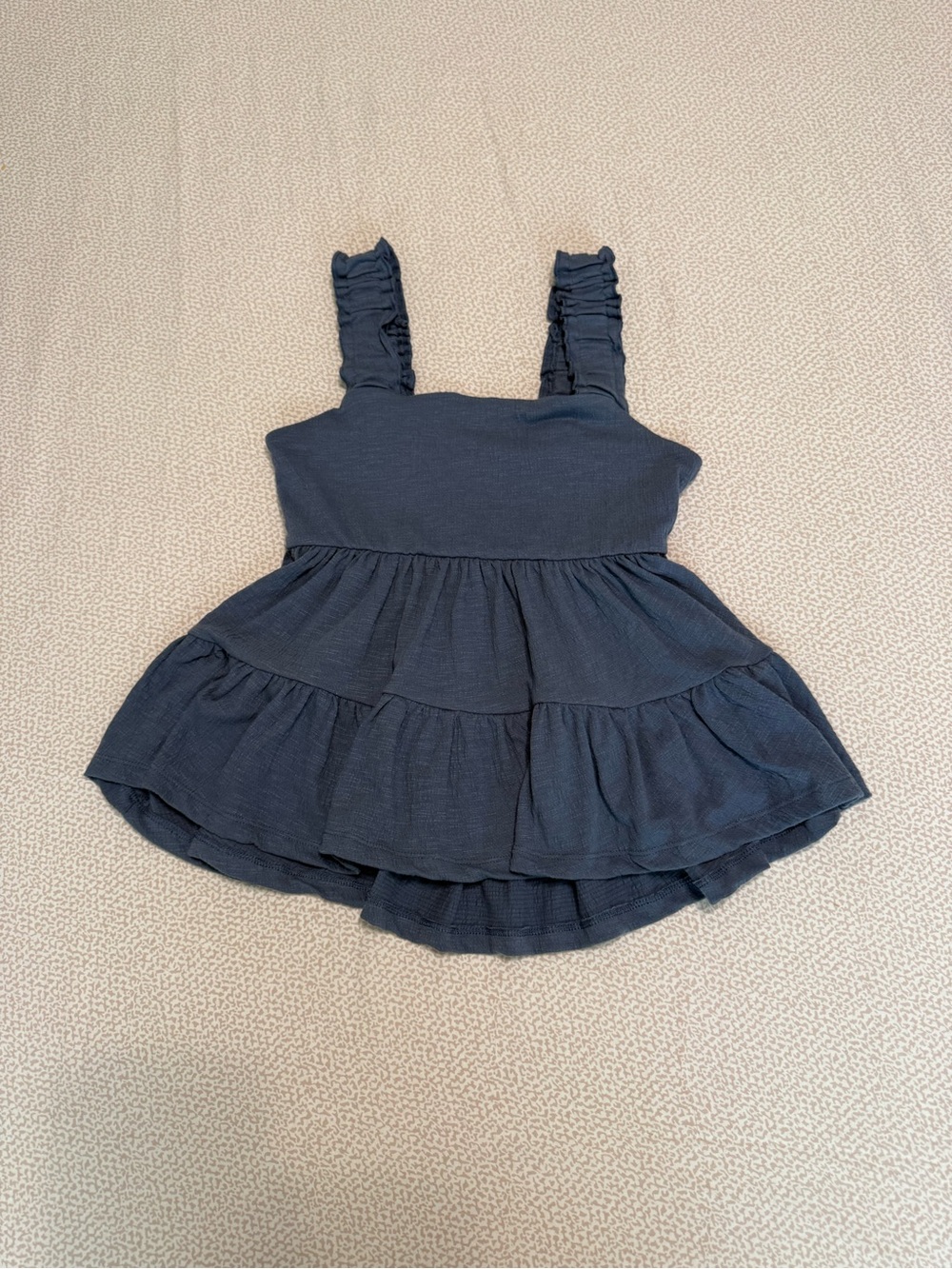 SO blue ruffle tank top
